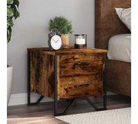 vidaXL Tables de chevet 2 pcs chêne fumé 40x41x40 cm bois ingénierie Marron