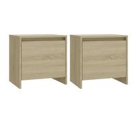 Vidaxl Tables De Chevet 2 Pcs Chêne Sonoma 45x34x44,5 Cm Aggloméré Multicolore