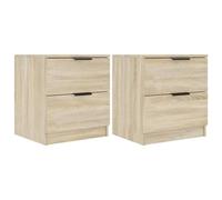 vidaXL Tables de chevet 2 pcs Chêne Sonoma Bois d'ingénierie Marron