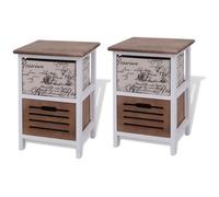vidaXL Tables de chevet en bois avec rangement – Lot de 2 – Chambre à coucher