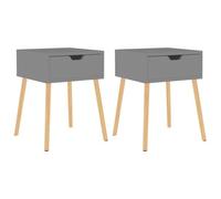 vidaXL Tables de chevet 2 pcs Gris 40x40x56 cm Aggloméré