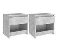vidaXL Tables de chevet Gris béton 2 pièces 40x30x39 cm Aggloméré