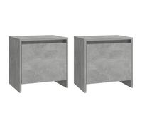 vidaXL Tables de chevet 2 pcs Gris béton 45x34x44,5 cm Aggloméré