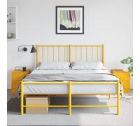 vidaXL Tables de chevet 2 pcs jaune 34,5x39x44 cm acier