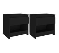 vidaXL Tables de chevet 2 pcs Noir 40x30x39 cm Aggloméré 803446
