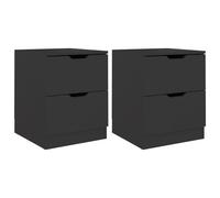 vidaXL Tables de chevet 2 pcs Noir 40x40x50 cm Aggloméré