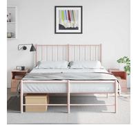 vidaXL Tables de chevet 2 pièces Rose 34,5x39x44 cm Acier