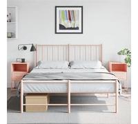 vidaXL Tables de chevet 2 pcs 846557 – Acier 36x39x60,5 cm – Rose