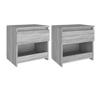 vidaXL Tables de chevet 2 pcs Sonoma gris 40x30x39cm Bois d'ingénierie