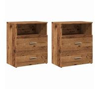 vidaXL Tables de chevet 2 pcs vieux bois 50x32x60 cm bois d'ingénierie, armoire, meubles de chambre à coucher, support de 856565