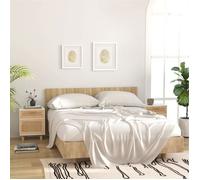 vidaXL 2X Tables de Chevet Tables de Nuit Armoires de Chevet Armoires de Lit Meubles de Chambre à Coucher Blanc Bois de Pin Massif et Rotin Naturel