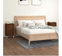 vidaXL Tables de Chevet 2 pcs, Armoires de Nuit avec 2 Compartiments, Armoires de Lit avec Rangement, Tables de Nuit Chambre, Moderne, BChêne Marron Bois d'Ingénierie