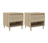 vidaXL Tables de chevet 2pcs Chêne sonoma 50x46x50cm Bois d'ingénierie Marron