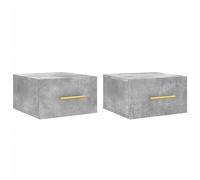 vidaXL - Tables de chevet murales suspendues 2 pcs 35x35x20 cm gris béton