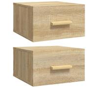 Vidaxl Tables De Chevet Murales 2 Pcs Chêne Sonoma 35x35x20 Cm