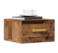 vidaXL Tables de chevet murales 2 pcs vieux bois 35x35x20 cm, armoire de chevet flottante, armoire de chevet suspendue, 857064 Marron G
