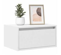 vidaXL Tables de chevet murales avec lumières LED 2 pcs blanc, armoire, table d'appoint, armoire de lit, armoire de chevet, 860212