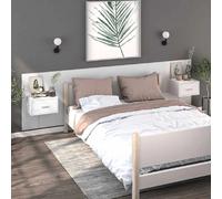 vidaXL Tables de chevet murales 2 pcs Blanc Bois d'ingénierie
