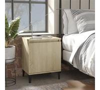 vidaXL Tables de chevet pieds en métal 2 pcs Chêne sonoma 40x30x50 cm Brun G