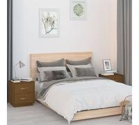 vidaXL Tables de nuit 2 pcs. Marron miel 40x34x45 cm Pin massif - Table de nuit - Tables de nuit - Armoire - Table de nuit