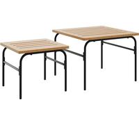 vidaXL Tables de salon d'extérieur 2 pcs. Marron et noir Acier
