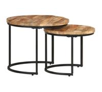 vidaXL Tables gigognes 2 pcs Bois de manguier brut Marron