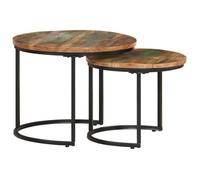 vidaXL Tables gigognes 2 pcs Bois de récupération massif Marron