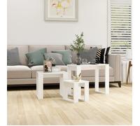 vidaXL Tables gigognes 3 pcs Blanc Bois d'ingénierie 808603