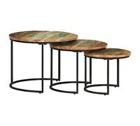 vidaXL Tables Gigognes 3 pcs Bois de Récupération Massif Tables Basses Tables d'Appoint Bouts de Canapé Tables de Salon Salle de Séjour Maison