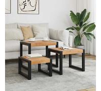 Vidaxl Tables gigognes 3 pcs Bois massif