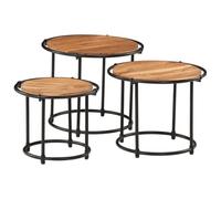 vidaXL Tables gigognes 3 pcs bois massif d'acacia Marron