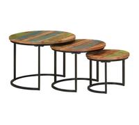 vidaXL Tables gigognes 3 pièces en bois massif de récupération