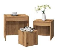 vidaXL Tables gigognes 3 pcs chêne artisanal bois d'ingénierie, support gigogne, ensemble de tables gigognes, table basse 856687 Marron