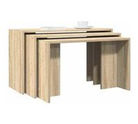 vidaXL Tables gigognes 3 pcs chêne sonoma bois d'ingénierie, table d'appoint gigogne, table empilable, table de canapé, 858535 Marron