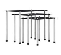 vidaXL Tables Gigognes 3 pcs Table d'Appoint Table Basse Table de Salon Table de Canapé Salle de Séjour Maison Intérieur Noir Verre Trempé