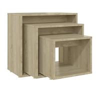 Vidaxl Tables Gigognes 3 Pcs Chêne Sonoma Aggloméré Multicolore