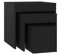 vidaXL Tables Gigognes 3 pcs Tables d'Appoint Tables Basses Tables de Canapé Bouts de Canapé Salle de Séjour Salon Intérieur Noir Aggloméré