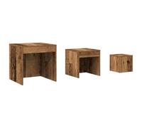 vidaXL Tables gigognes 3 pcs vieux bois bois d'ingénierie Marron