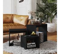 3-delige Tafeltjesset spaanplaat zwart808577