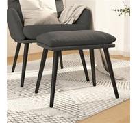 vidaXL Tabouret 45x29,5x35 cm tissu gris foncé341494 Gris foncé G