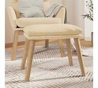 vidaXL - Repose-pied Blanc crème Velours