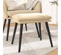 Vidaxl Repose-Pied Blanc Crème 45x29,5x39 Cm Velours Multicolore