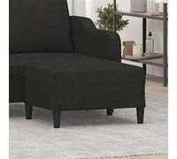 vidaXL Repose-pied Pouf Tabouret de salon – Tissu noir 70x55x41 cm