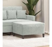 vidaXL Repose-pied 70x55x41 cm Velours Gris clair