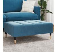 vidaXL Repose-pied 77x55x31 cm velours bleu
