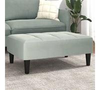 vidaXL Repose-pied en velours 77x55x31 cm Gris clair