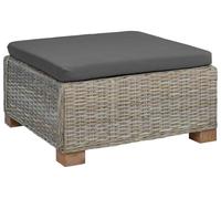 vidaXL Tabouret avec coussin, modèle GENDT, en rotin naturel, couleur gris