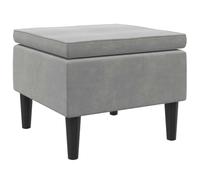 vidaXL Tabouret avec Pieds en Bois et Velours Gris Clair