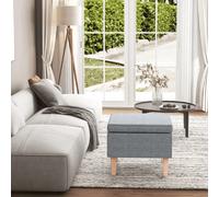 vidaXL Tabouret avec Pieds en Bois - Gris clair