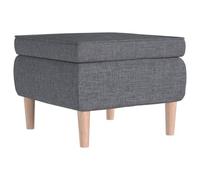 vidaXL Tabouret avec pieds en bois Gris clair Tissu